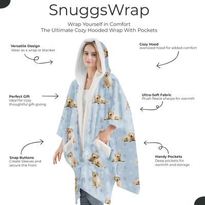 Show full view: E&S PETS Goldendoodle Snugg Wrap Blanket Hoodie slide 2 of 6