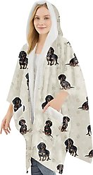E&S PETS Dachshund Snugg Wrap Blanket Hoodie, Black