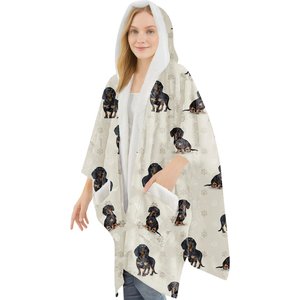 E&S PETS Dachshund Snugg Wrap Blanket Hoodie, Black
