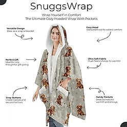 E&S PETS Dachshund Snugg Wrap Blanket Hoodie, Red slide 2 of 6