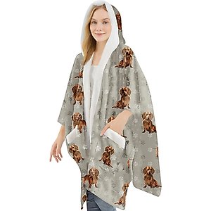 E&S PETS Dachshund Snugg Wrap Blanket Hoodie, Red