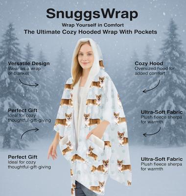 Show full view: E&S PETS Welsh Corgi Snugg Wrap Blanket Hoodie slide 3 of 6