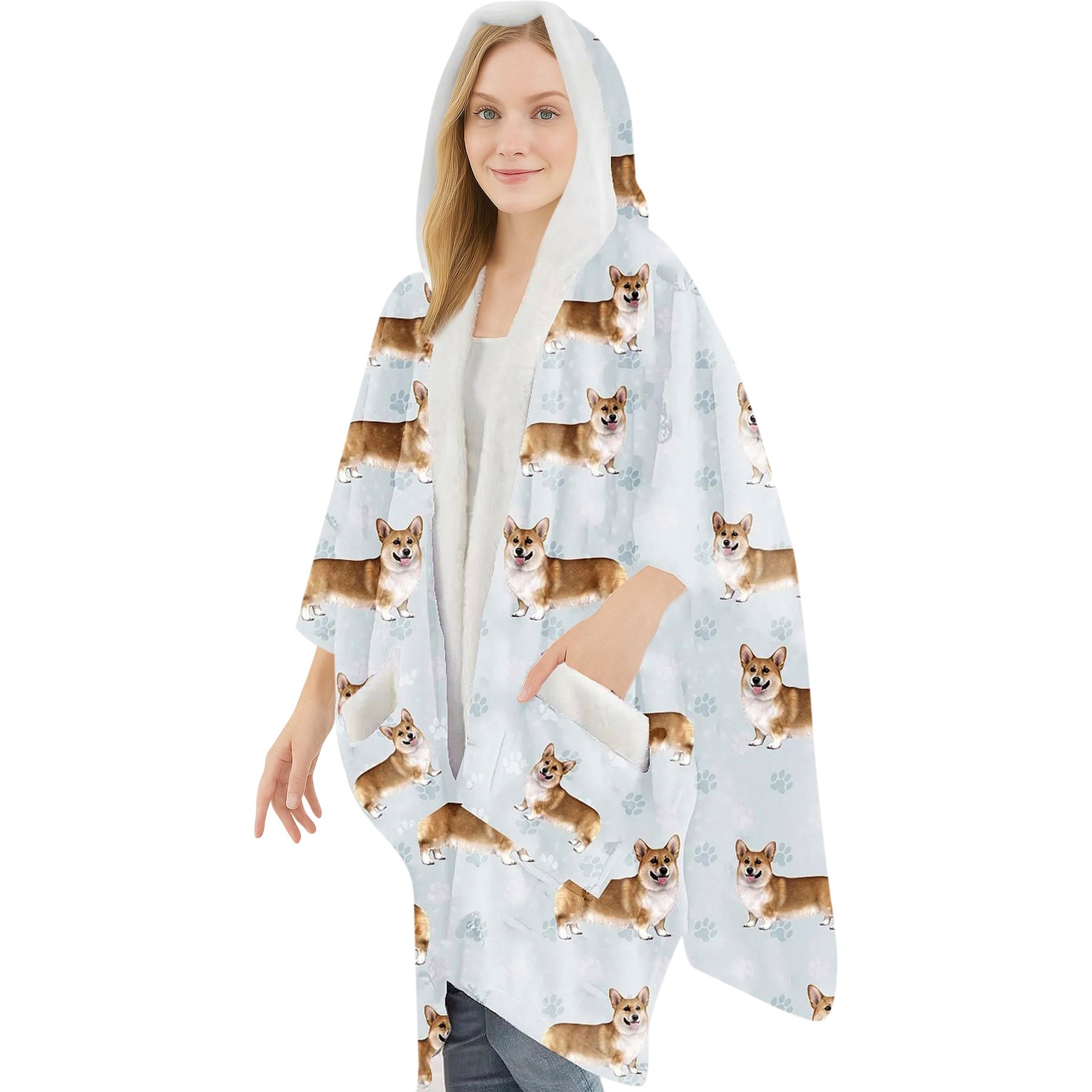 E&S PETS Welsh Corgi Snugg Wrap Blanket Hoodie