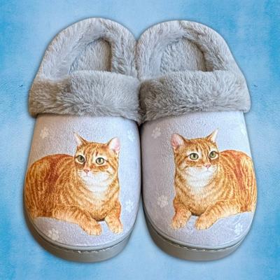 Show full view: E&S PETS Orange Tabby Snugg Slippers, Large/X-Large slide 3 of 6