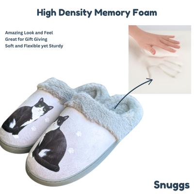 Show full view: E&S PETS Black And White Cat Snugg Slippers, Large/X-Large slide 5 of 6