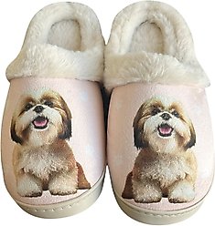E&S PETS Shih Tzu Snugg Slippers, Tan, Large/X-Large