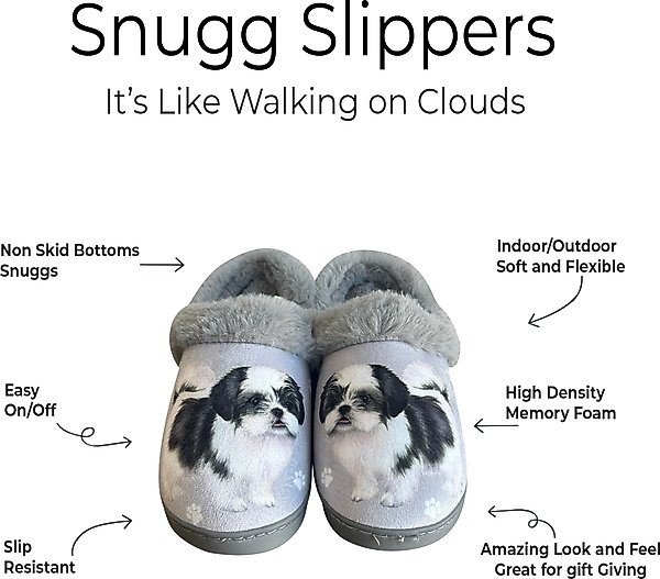 Show full view: E&S PETS Shih Tzu Snugg Slippers, Black, Small/Medium slide 2 of 6