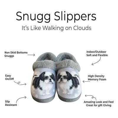 Show full view: E&S PETS Shih Tzu Snugg Slippers, Black, Small/Medium slide 2 of 6