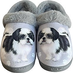 E&S PETS Shih Tzu Snugg Slippers, Black, Large/X-Large