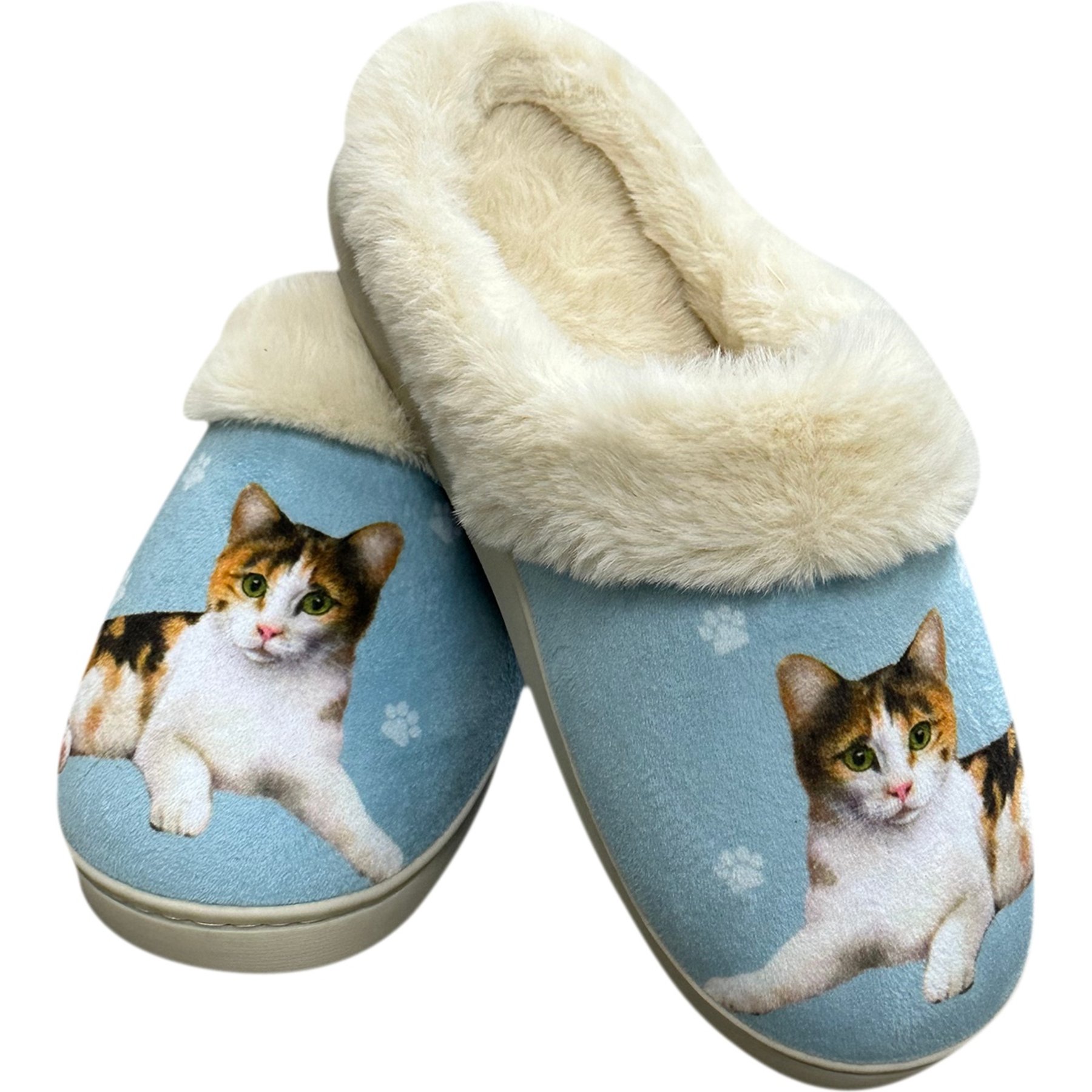 E&S PETS Calico Cat Snugg Slippers, Large/X-Large