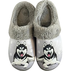 E&S PETS Siberian Husky Snugg Slippers, Large/X-Large