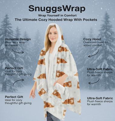 Show full view: E&S PETS Orange Tabby Snugg Wrap Blanket Hoodie slide 3 of 6