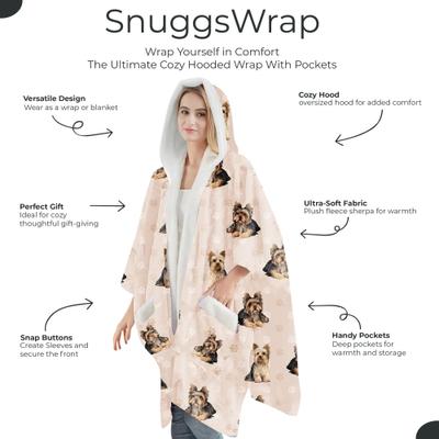 Show full view: E&S PETS Yorkie Snugg Wrap Blanket Hoodie slide 2 of 6