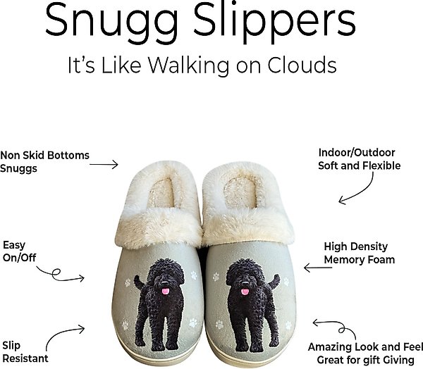 Show full view: E&S PETS Labradoodle Black Snugg Slippers, Large/X-Large slide 2 of 6