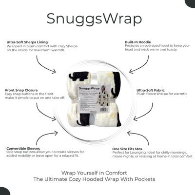 Show full view: E&S PETS Black Cat Snugg Wrap Blanket Hoodie slide 4 of 6