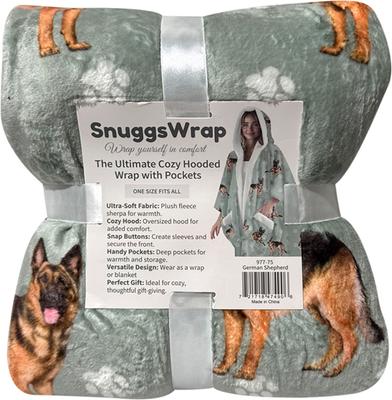 Show full view: E&S PETS German Shepherd Snugg Wrap Blanket Hoodie slide 6 of 6