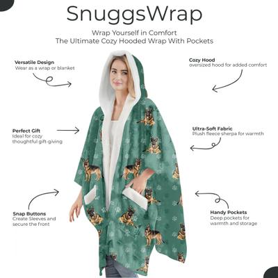 Show full view: E&S PETS German Shepherd Snugg Wrap Blanket Hoodie slide 2 of 6