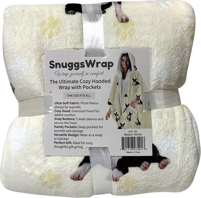 Show full view: E&S PETS Boston Terrier Snugg Wrap Blanket Hoodie slide 6 of 6