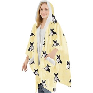 E&S PETS Boston Terrier Snugg Wrap Blanket Hoodie