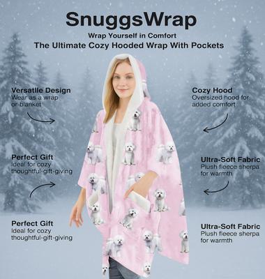 Show full view: E&S PETS Bichon Frise Snugg Wrap Blanket Hoodie slide 3 of 6