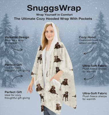 Show full view: E&S PETS Chocolate Labrador Snugg Wrap Blanket Hoodie slide 3 of 6