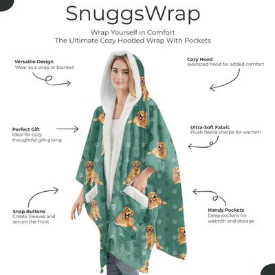 Show full view: E&S PETS Golden Retriever Snugg Wrap Blanket Hoodie slide 2 of 6