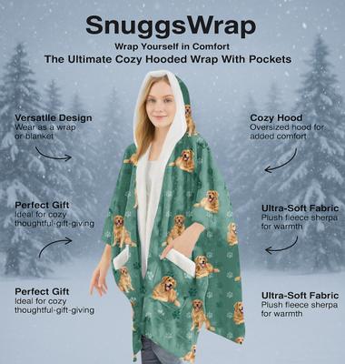 Show full view: E&S PETS Golden Retriever Snugg Wrap Blanket Hoodie slide 3 of 6