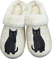 E&S PETS Black Cat Snugg Slippers, Small/Medium