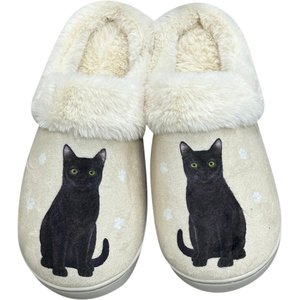 E&S PETS Black Cat Snugg Slippers, Small/Medium