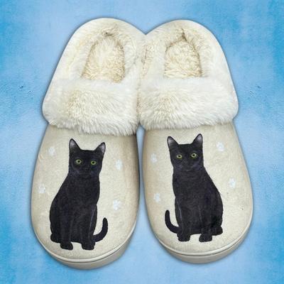 Show full view: E&S PETS Black Cat Snugg Slippers, Small/Medium slide 3 of 6