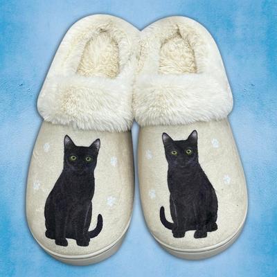 Show full view: E&S PETS Black Cat Snugg Slippers, Large/X-Large slide 3 of 6