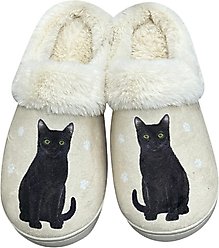 E&S PETS Black Cat Snugg Slippers, Large/X-Large