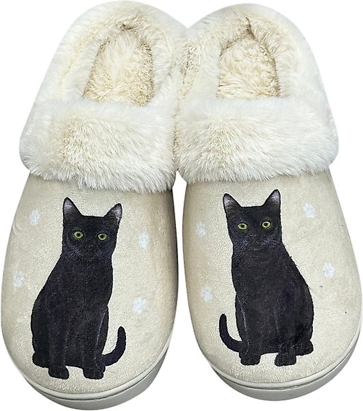 Show full view: E&S PETS Black Cat Snugg Slippers, Large/X-Large slide 1 of 6
