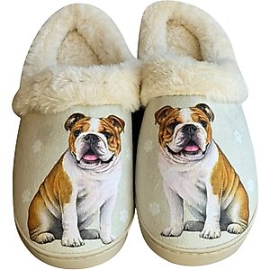 E&S PETS Bulldog Snugg Slippers, Small/Medium