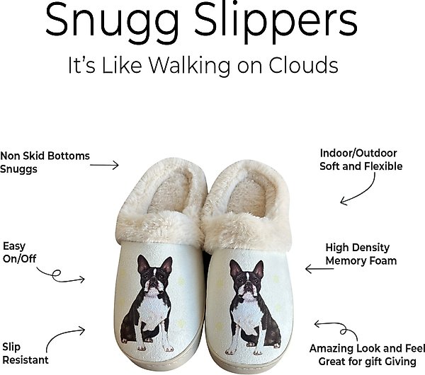 Show full view: E&S PETS Boston Terrier Snugg Slippers, Small/Medium slide 2 of 6