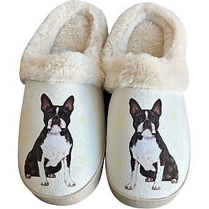 E&S PETS Boston Terrier Snugg Slippers, Small/Medium