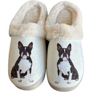 E&S PETS Boston Terrier Snugg Slippers, Large/X-Large