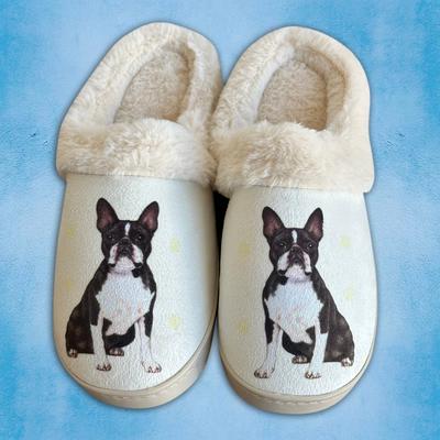 Show full view: E&S PETS Boston Terrier Snugg Slippers, Large/X-Large slide 3 of 6
