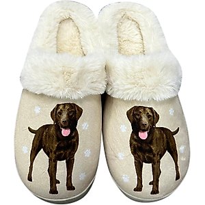 E&S PETS Labrador Chocolate Snugg Slippers, Small/Medium