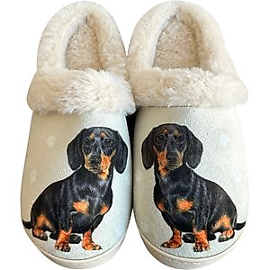 E&S PETS Dachshund Snugg Slippers, Black, Large/X-Large