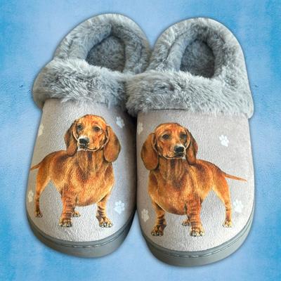 Show full view: E&S PETS Dachshund Snugg Slippers, Red, Small/Medium slide 3 of 7