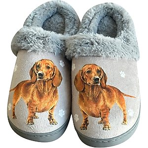 E&S PETS Dachshund Snugg Slippers, Red, Small/Medium