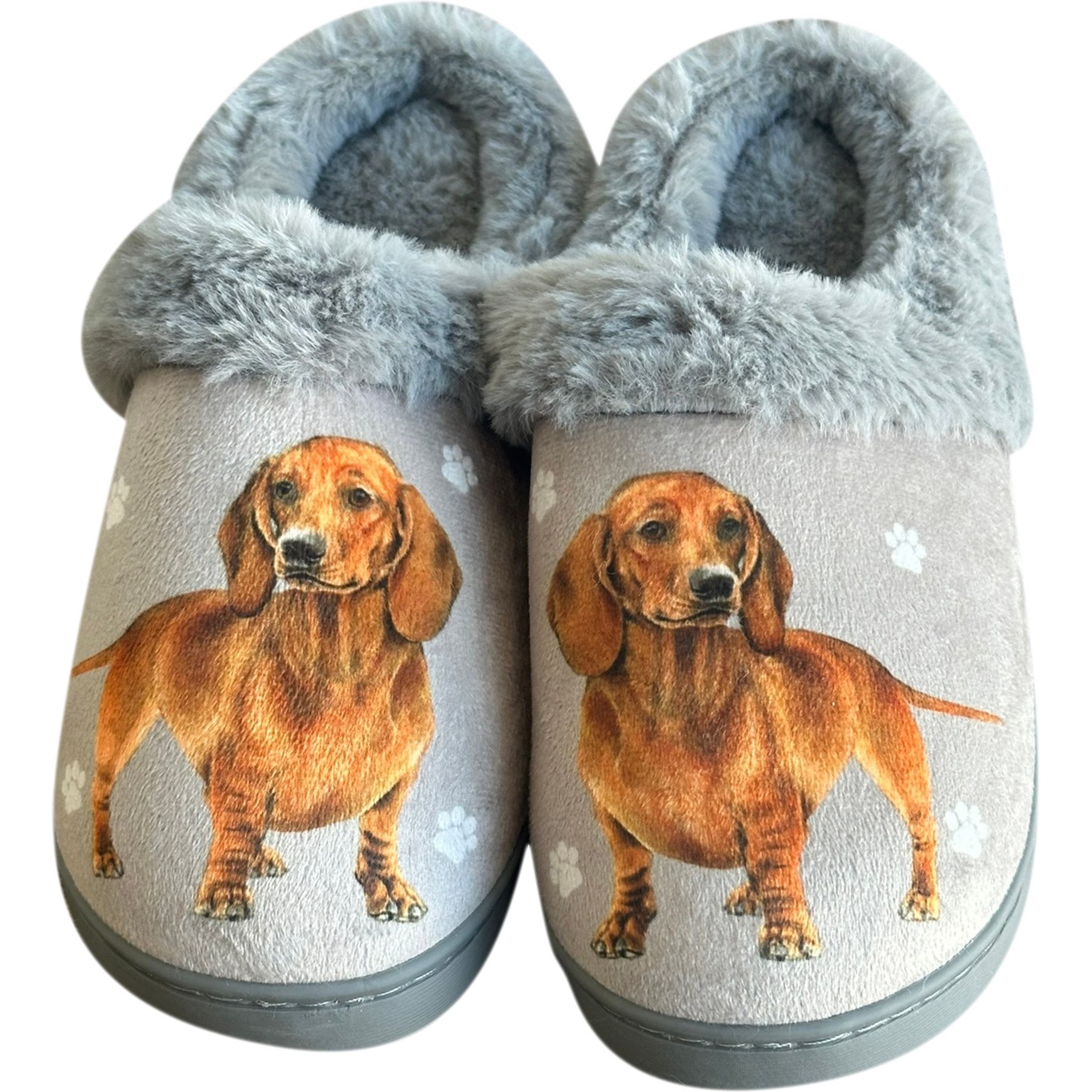E&S PETS Dachshund Snugg Slippers, Red, Large/X-Large