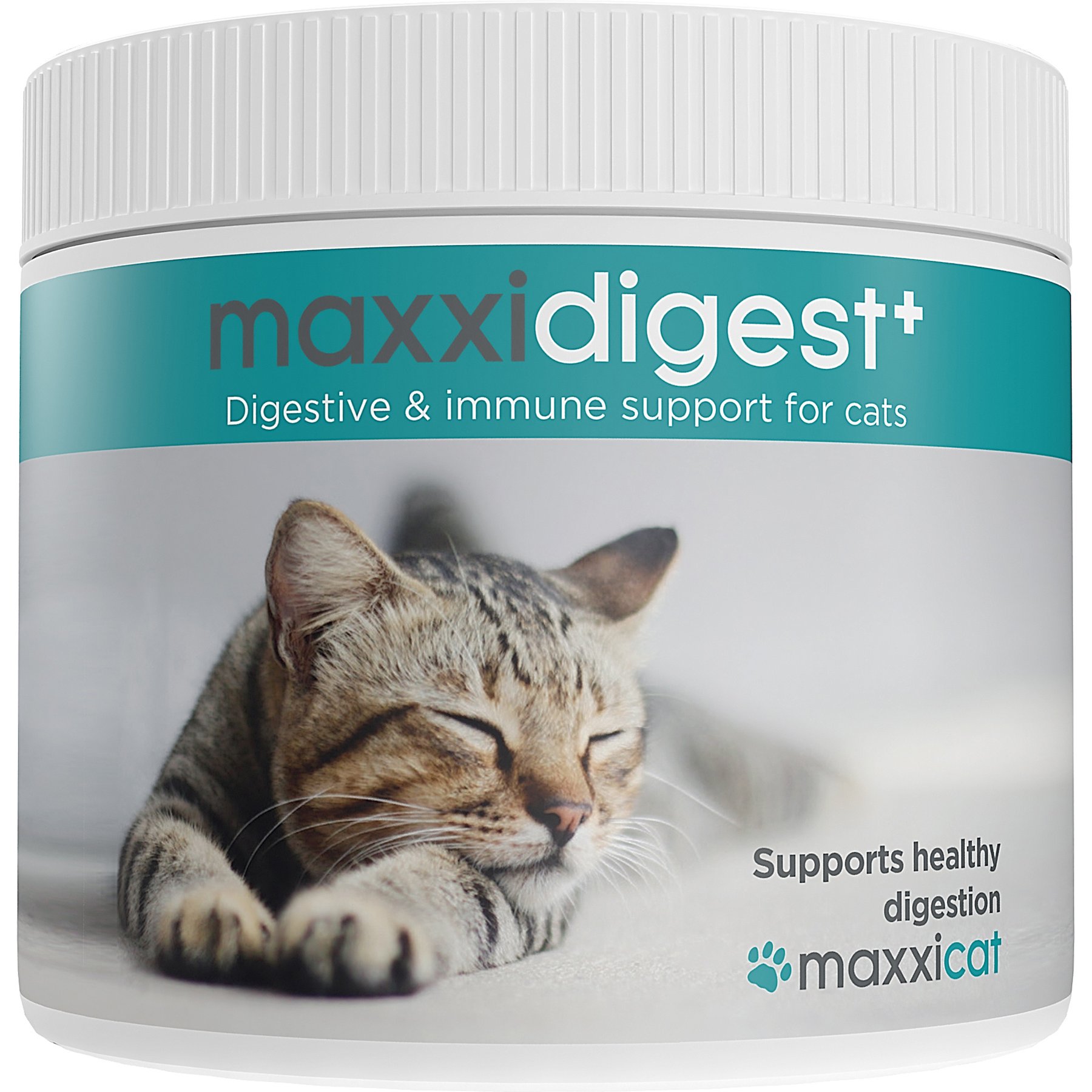 maxxipaws maxxidigest+ Advanced Immune Support Prebiotic & Probiotic Powder Digestive Aid Supplement for Cats, 7-oz jar