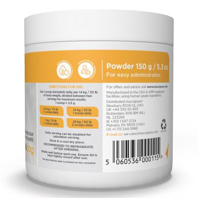 Show full view: maxxipaws maxxicardio Heart & Cardiovascular Powder Supplement for Dogs, 5.3-oz jar slide 10 of 10