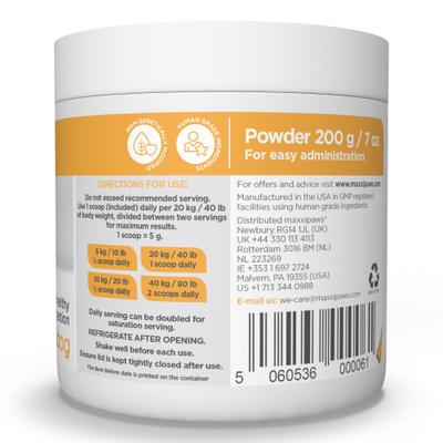 Show full view: maxxipaws maxxidigest+ Advanced Immune Support Prebiotic & Probiotic Powder Digestive Aid Supplement for Dogs, 7-oz jar slide 10 of 10