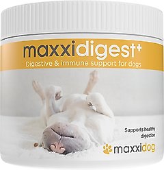 maxxipaws maxxidigest+ Advanced Immune Support Prebiotic & Probiotic Powder Digestive Aid Supplement for Dogs, 7-oz jar