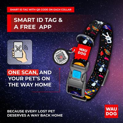 Show full view: WAUDOG NASA Nylon Standard Dog Collar, Small: 9 1/8 to 13 3/4-in neck, 5/8-in wide, Astronaut slide 5 of 7