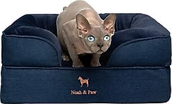 Noah & Paw Machine Washable Orthopedic Sofa Dog Bed, Dark Blue, 20 x 15 x 8-in