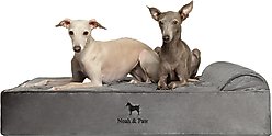 Noah & Paw Velvet Collection Orthopedic Dog Bed, Grey, 35 x 25 x 8.7-in